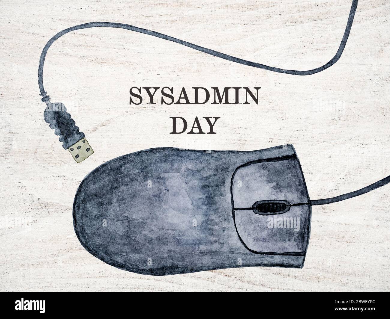 Greeting card for Sysadmin Day. White background Stock Photo