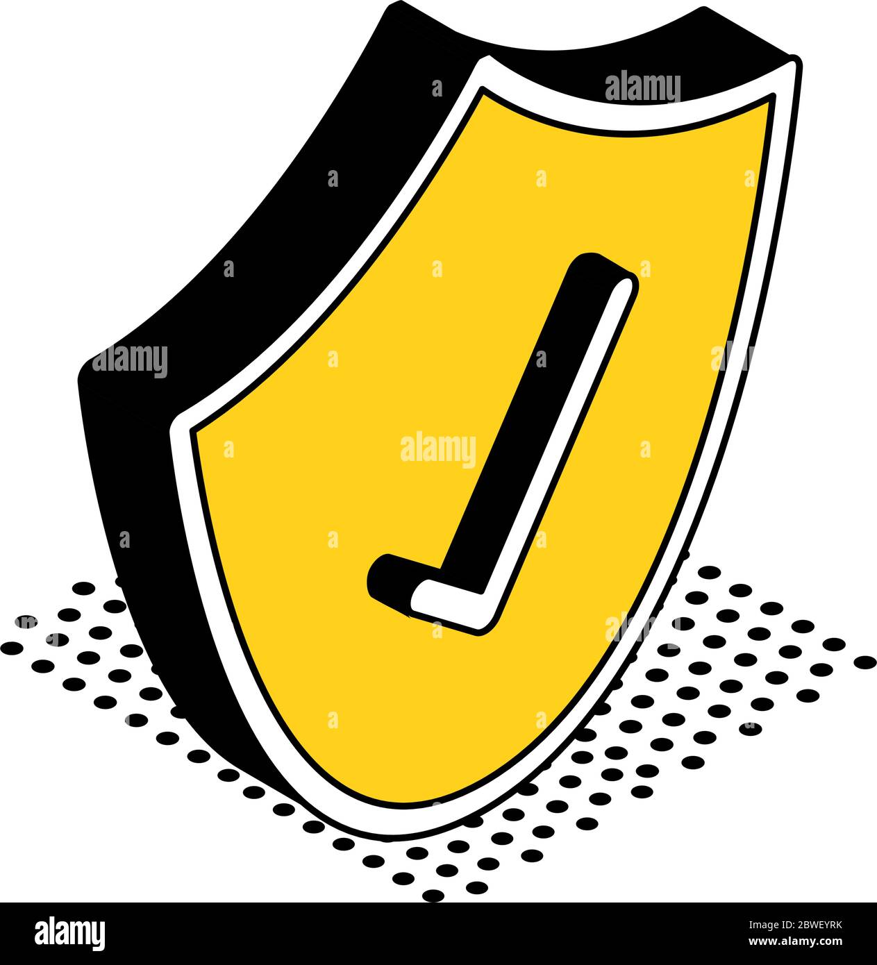 Shield with check mark isometric style icon vector design Stock Vector