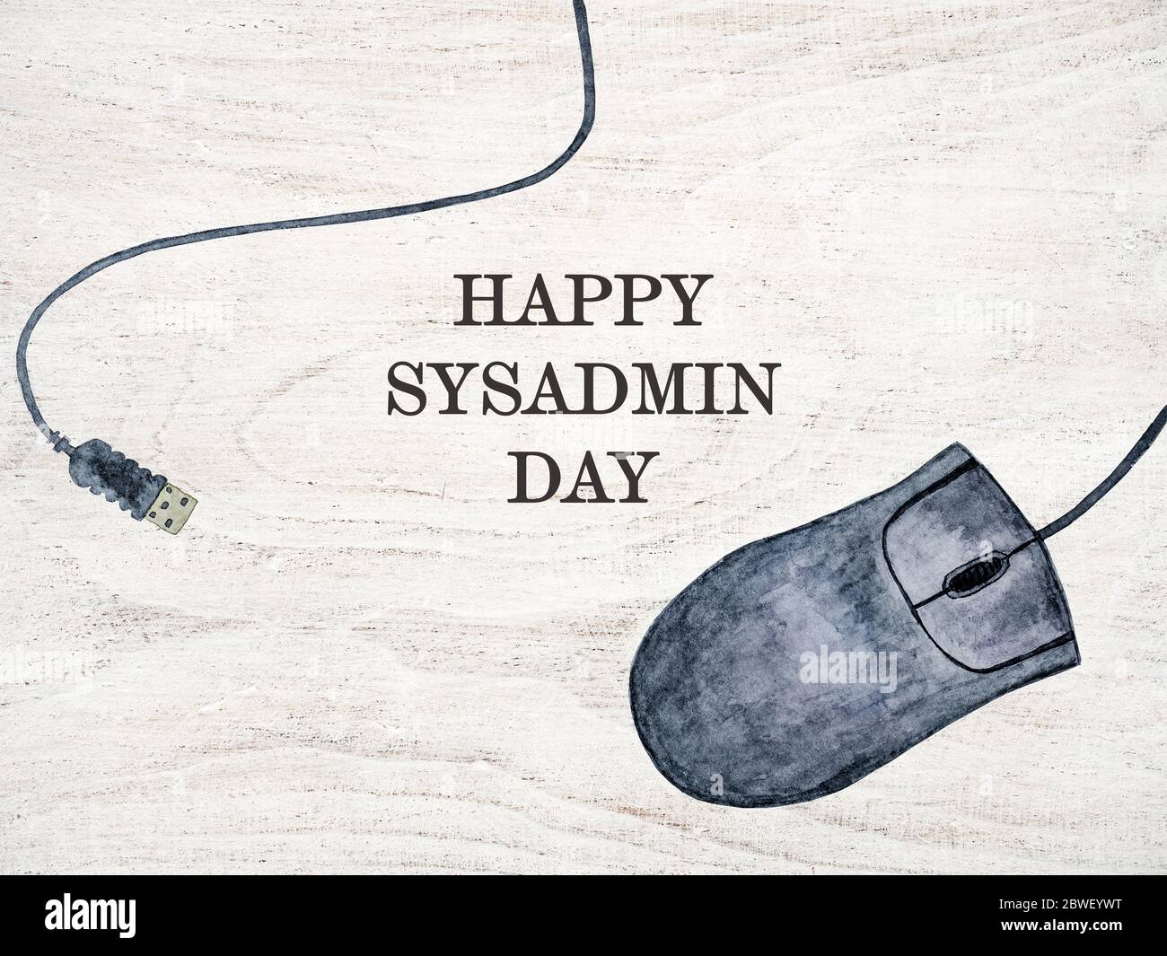 Greeting card for Sysadmin Day. White background Stock Photo
