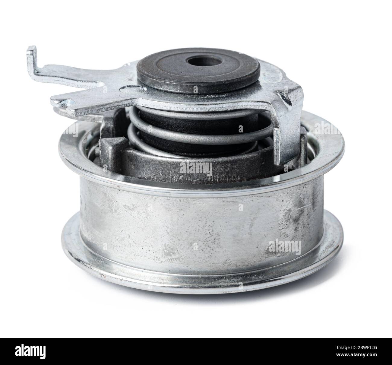 New car tension roller isolated on white background Stock Photo Alamy