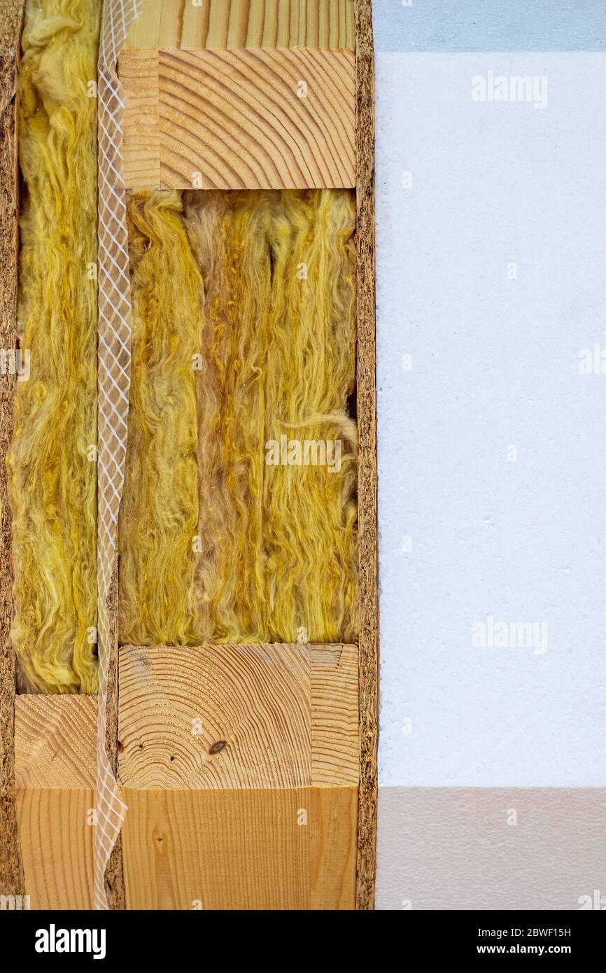 Rock Wool External House Wall Insulation Layers Stock Photo Alamy
