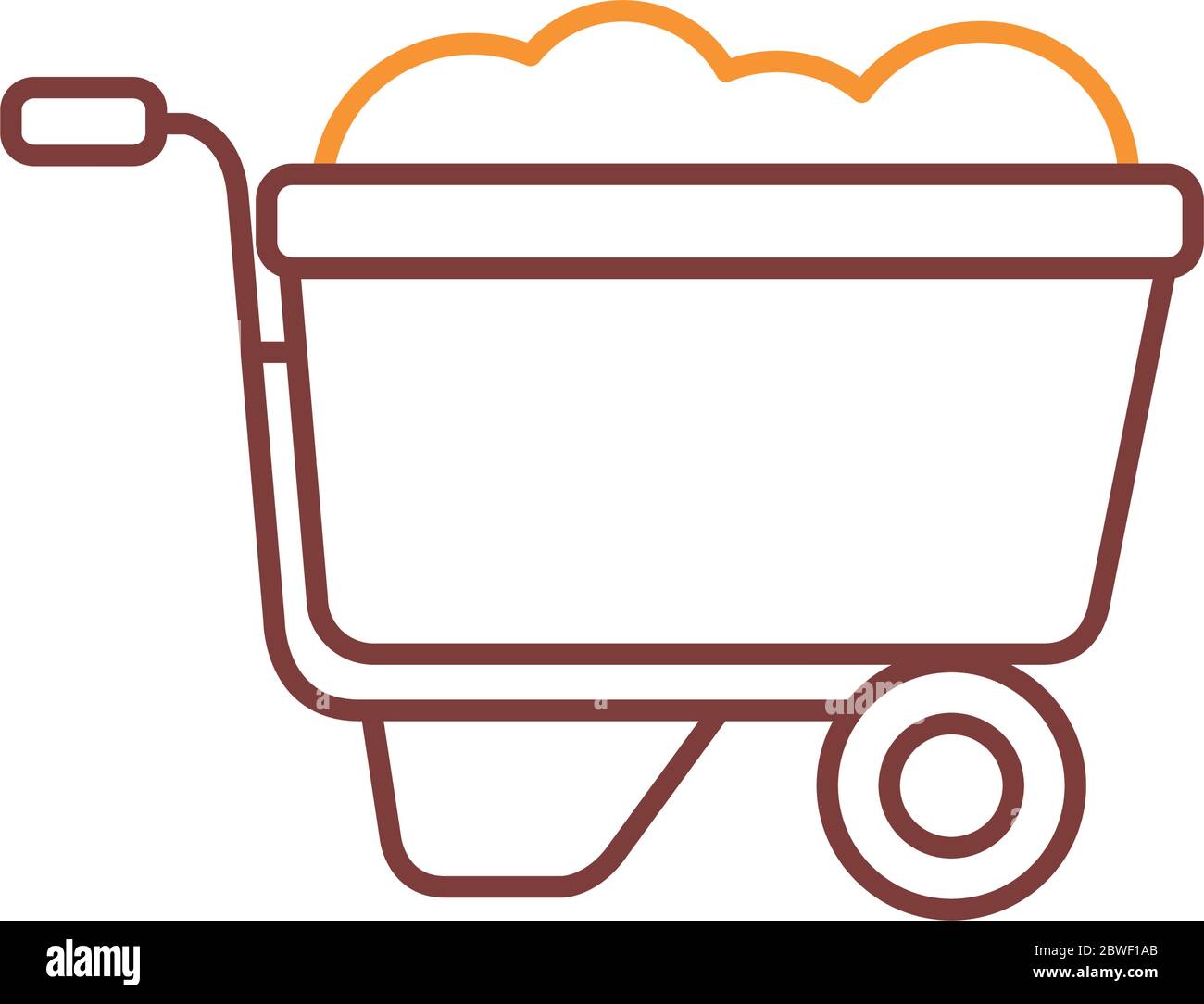 wheelbarrow with earth line style icon vector design Stock Vector Image ...