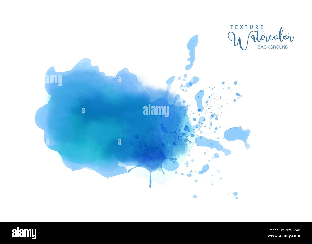 Abstract isolated blue bright watercolor stain. Grunge texture artistic vector used as being an element in the decorative design of invitation, cards, Stock Vector