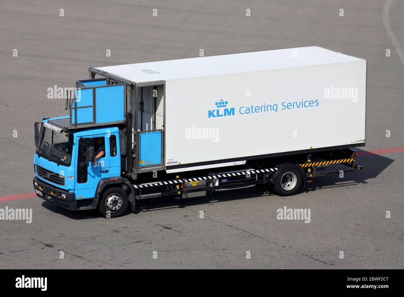 KLM Catering Services truck at Amsterdam Airport Schiphol. Stock Photo