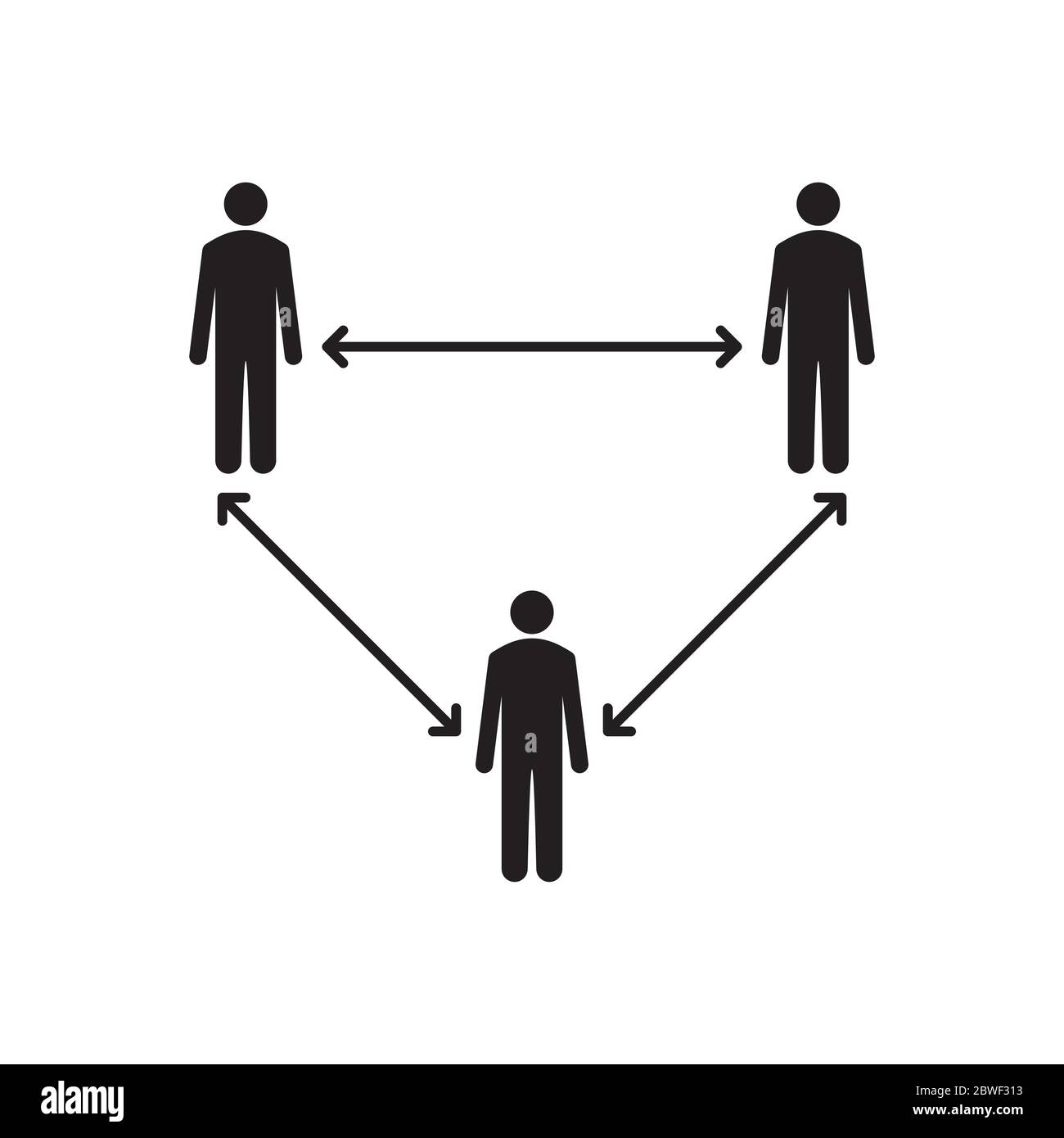 social distancing. people icon concept distance. covid-19 protective ...
