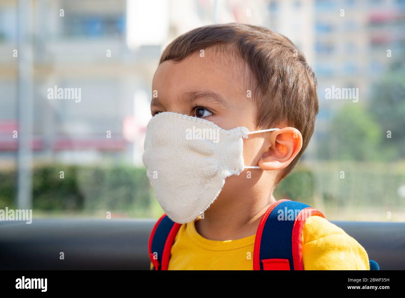 Little boy wearing mask Stock Photo Alamy