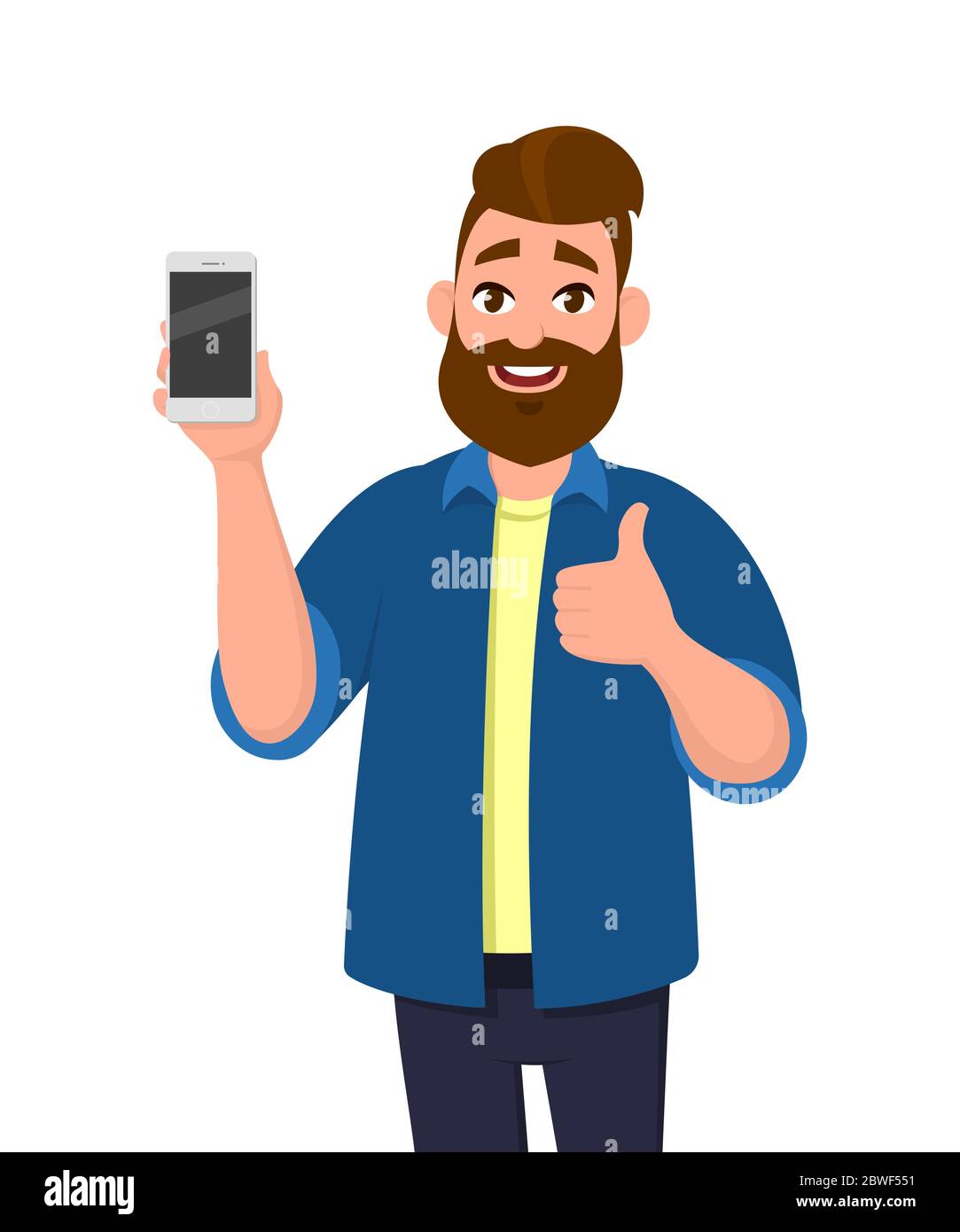 Showing screen thumb up Stock Vector Images Alamy