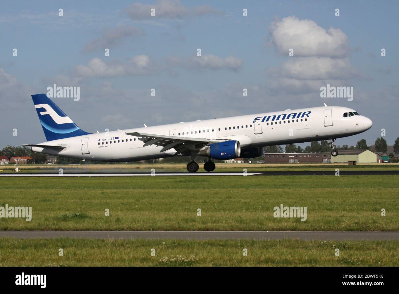 Finnair Airbus A321-200 with registration OH-LZF on take off roll