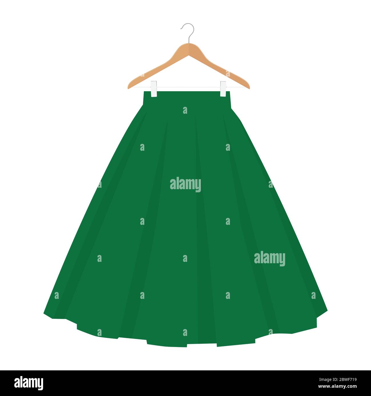 Vector green skirt template, design fashion woman illustration. Women ...