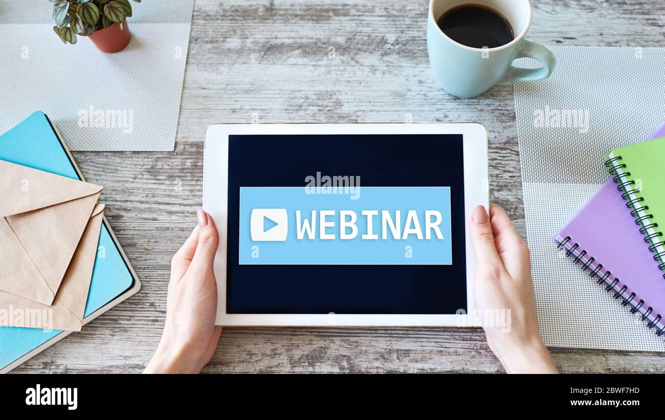 Webinar, E-learning, online education concept on screen Stock Photo - Alamy