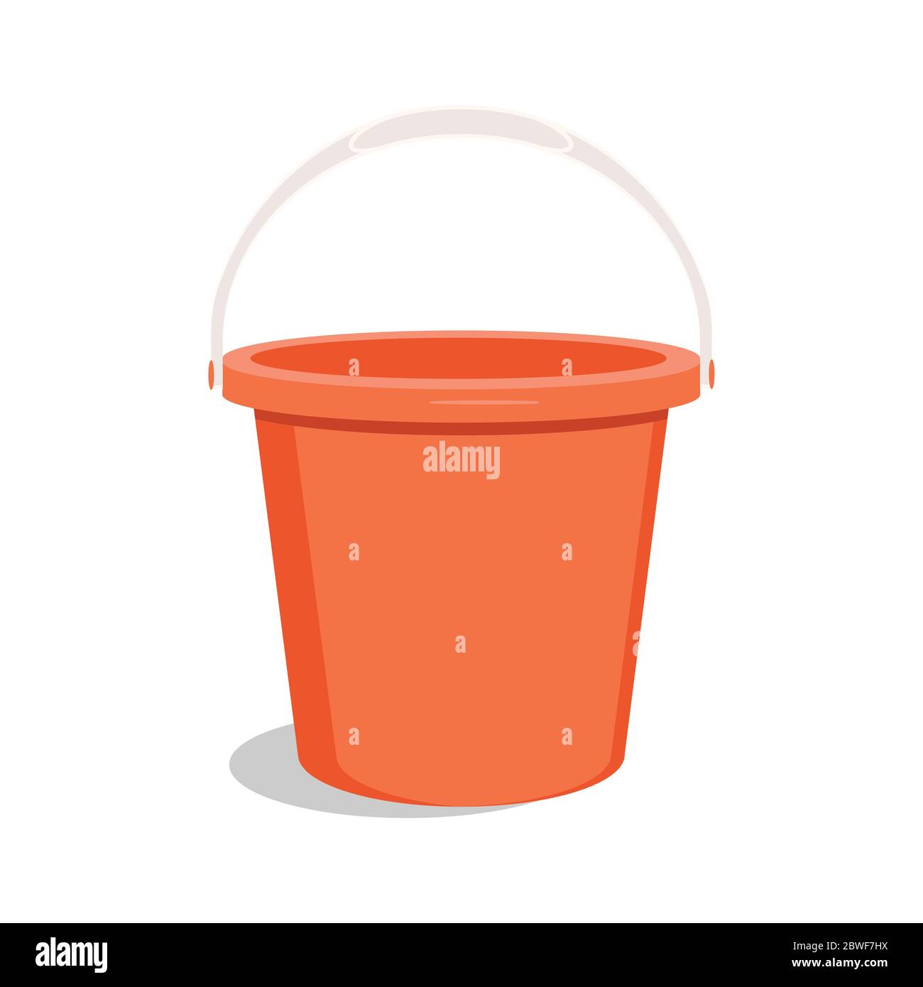 Empty red bucket. Bucket for garden. Vector Stock Vector Image & Art