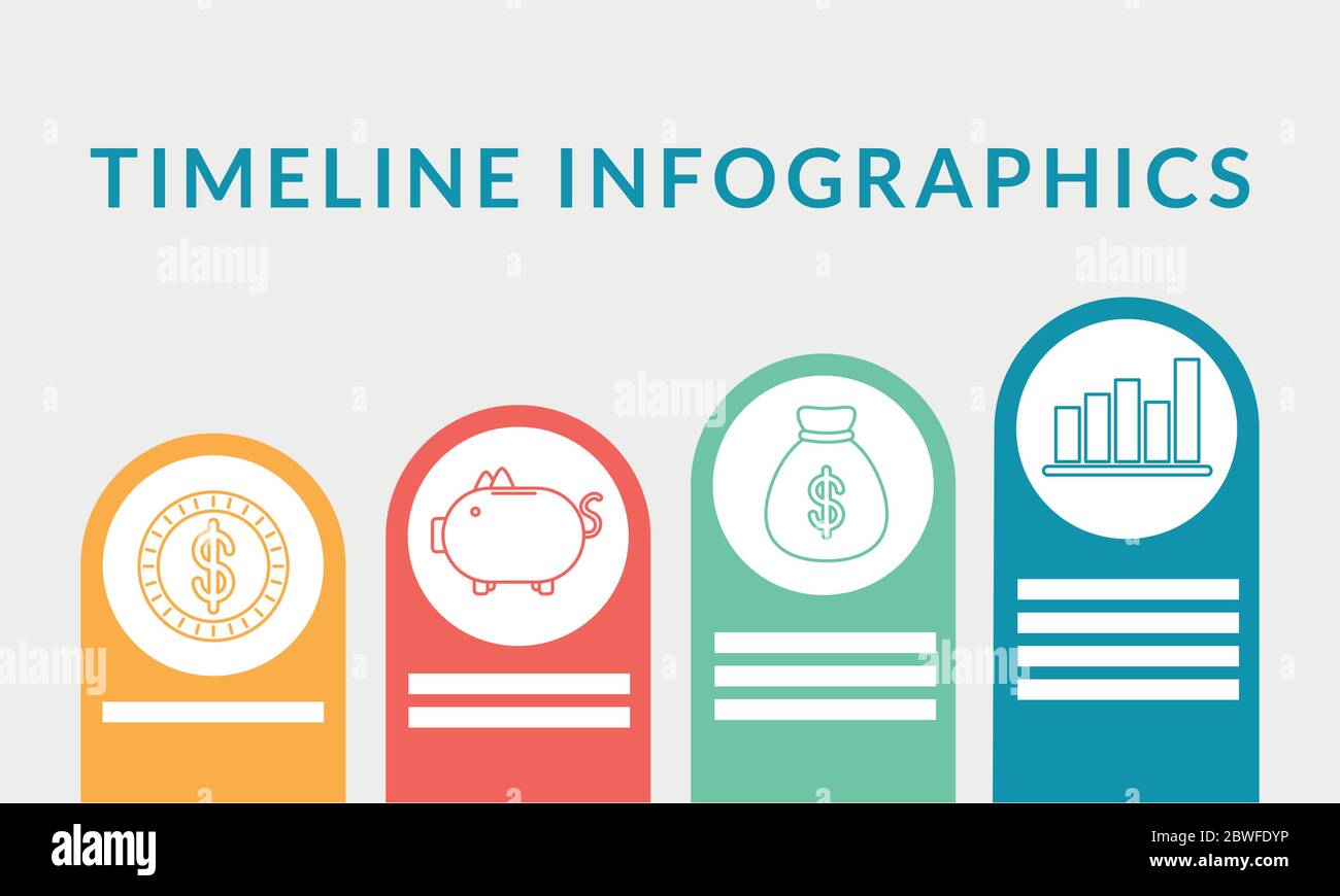 Timeline infographics with money icons vector design Stock Vector Image ...