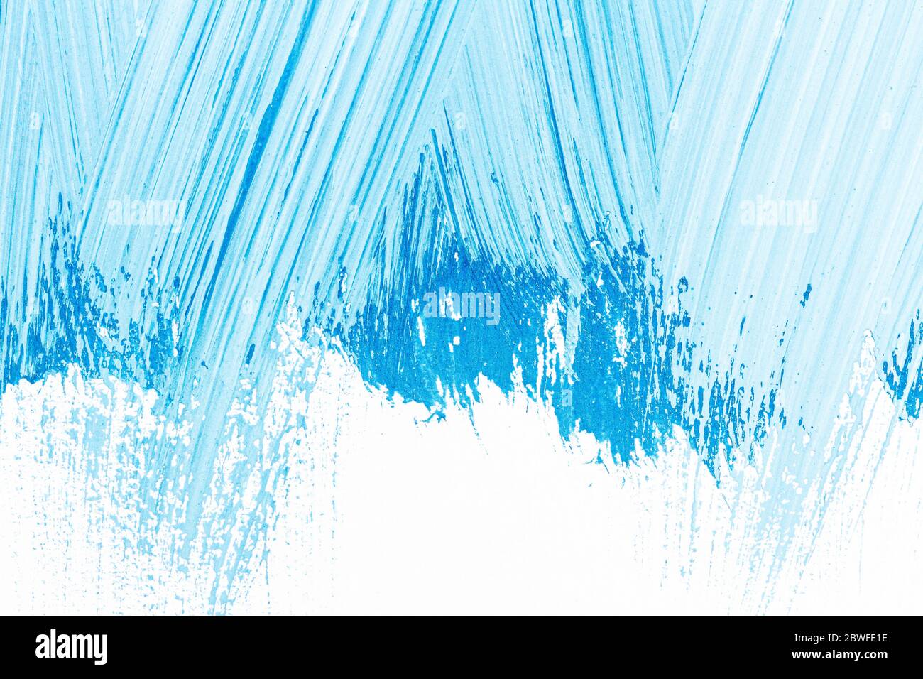 Abstract hand drawn blue acrylic paints background. Brushed texture ...