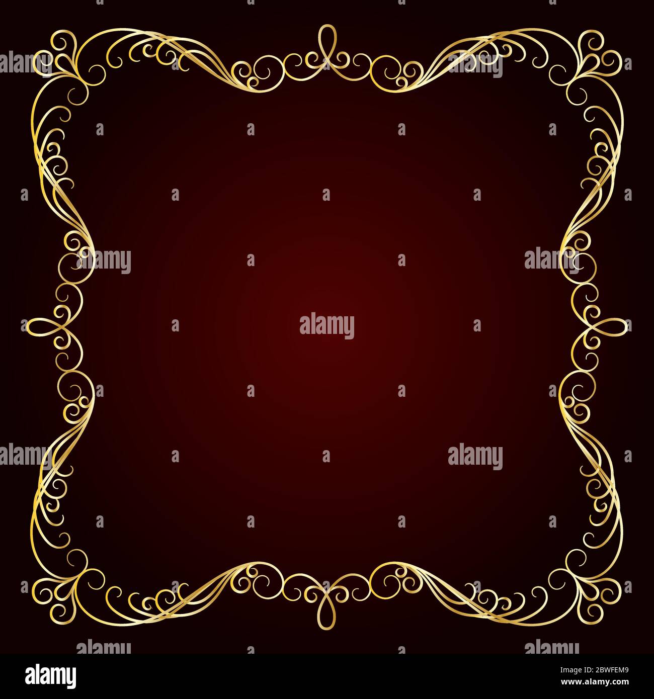 Vintage Gold Frame. Decorative vector frame with place for text Stock Vector