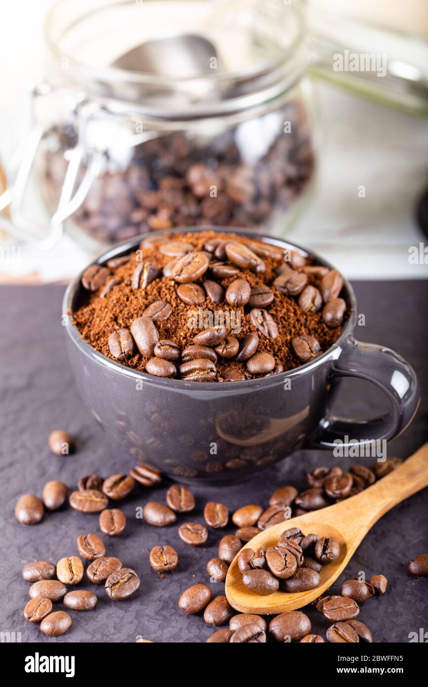 Ground whole grain coffee hi-res stock photography and images - Alamy