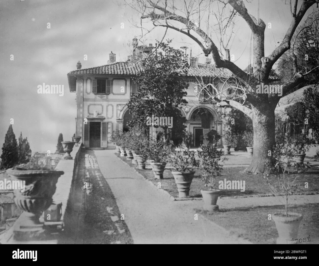 Princess Mary 's Italian Honeymoon The Villa Medici , Near Florence , Italy 25 February 1922 Stock Photo