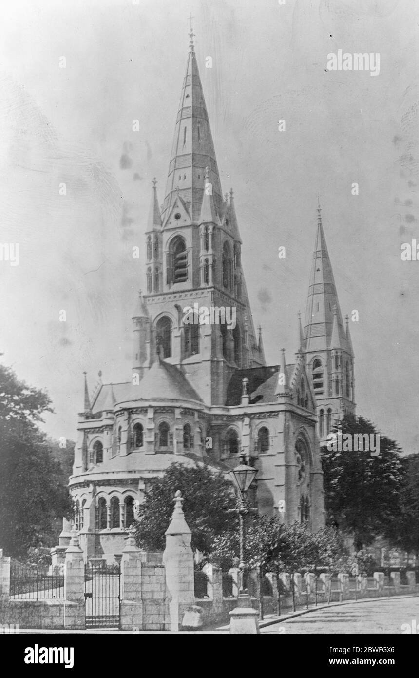 Cork St Fin Barre 's Cathedral . 14 December 1920 Stock Photo