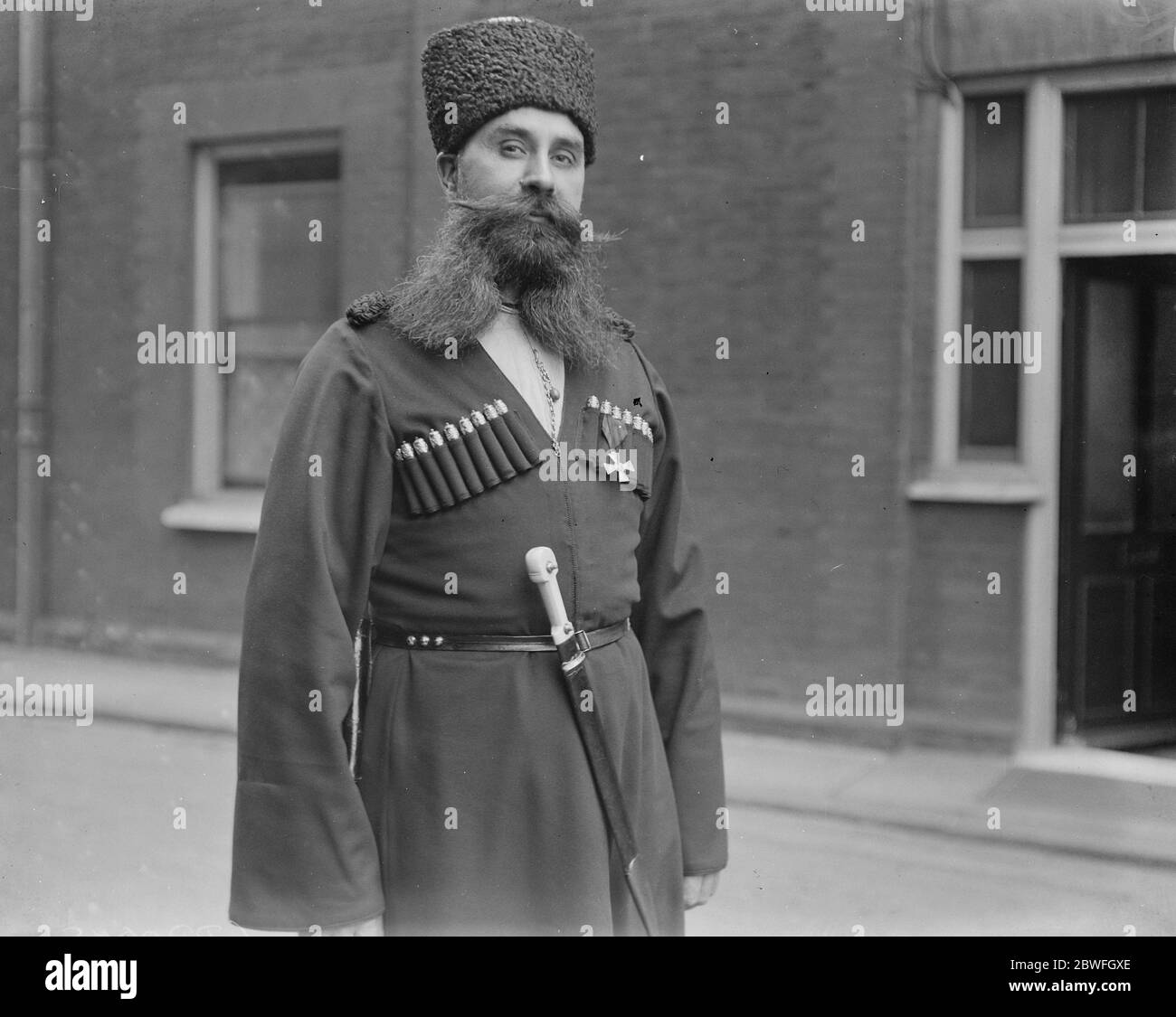 Empress ' s Trusted Retainer Cossack Poliakoff the trusted retainer of the Dowager Empress of Russia in London . 14 December 1922 Stock Photo