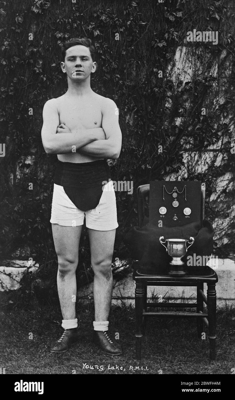Bugler Harry Lake - Boxer 1922 Stock Photo