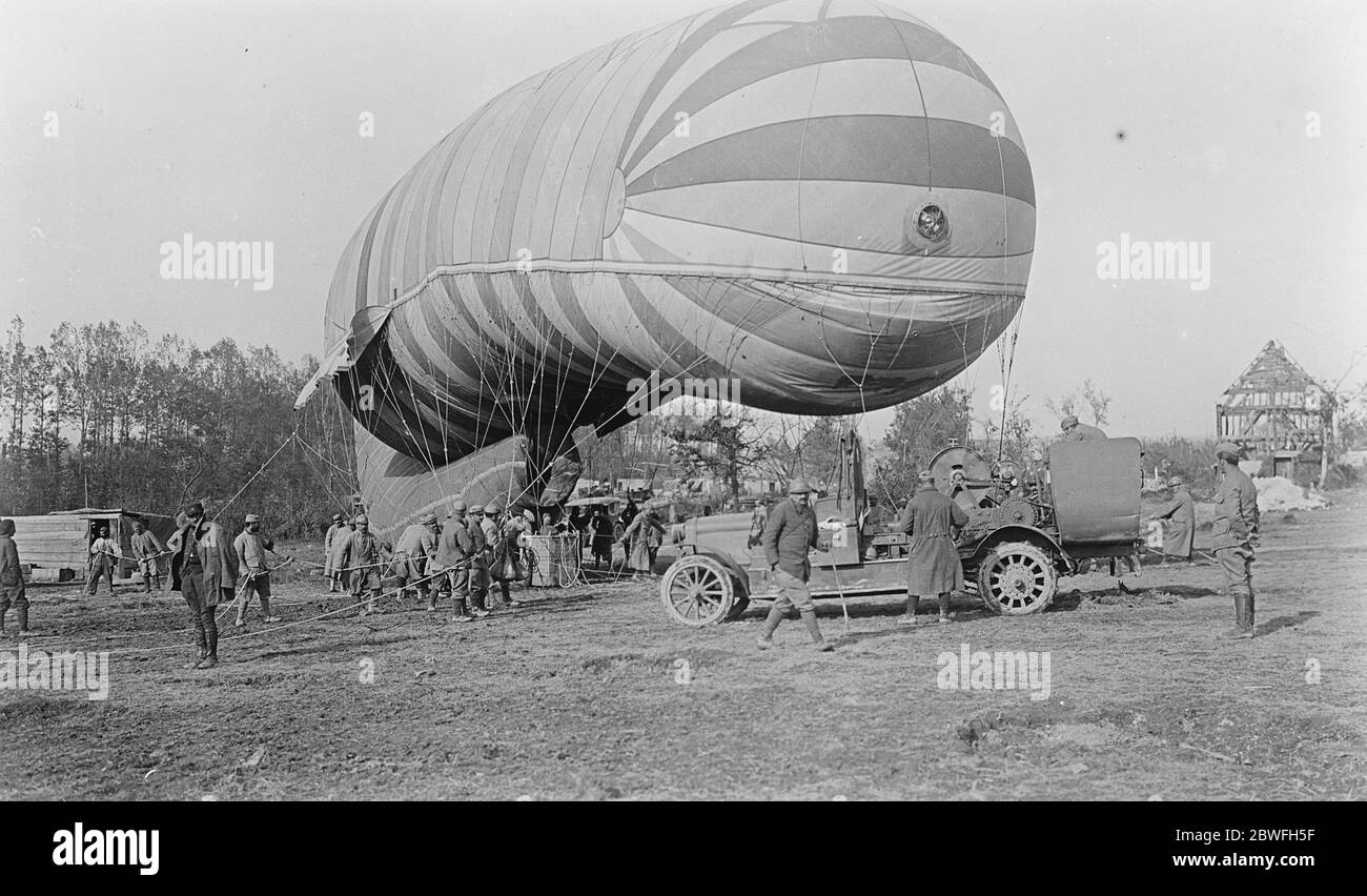 Great War French Sausage Balloon Stock Photo
