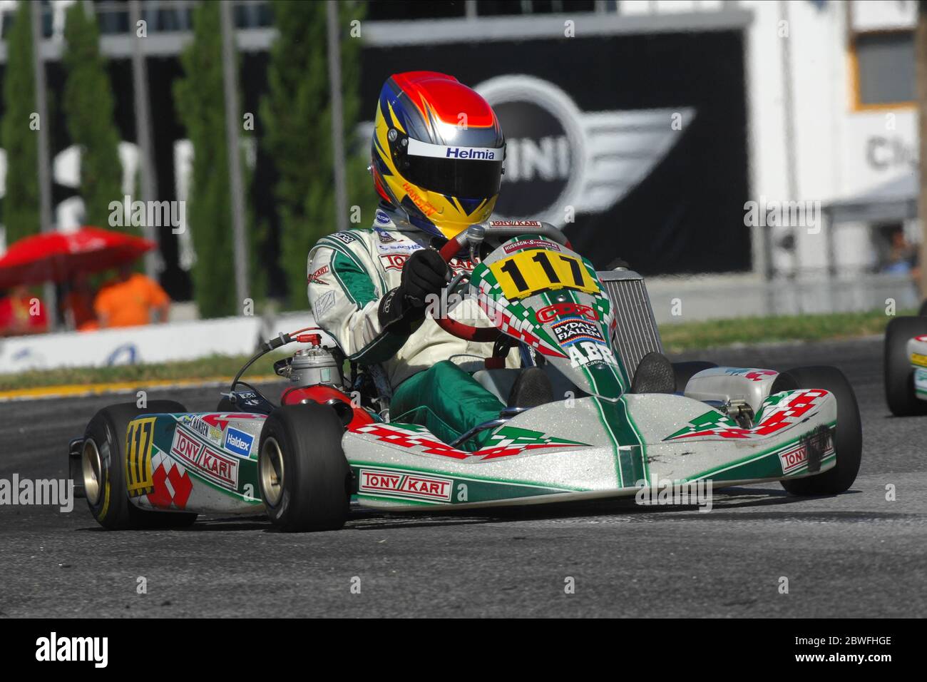 Timmy Hansen seen here in his karting career, Hansen is a rallycross driver from Sweden. He is currently World Champion in the FIA World Rallycross Championship, driving for Team Peugeot-Hansen. Stock Photo