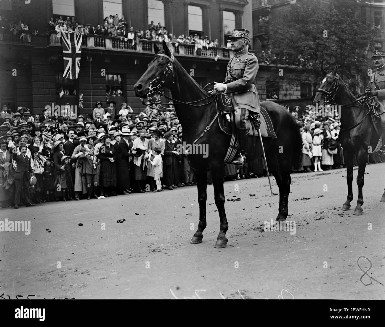 The Great Victory March . Marshal Foch , Generalissimo of the Allied Armies , at the head of the French troops . 19 July 1919 Stock Photo