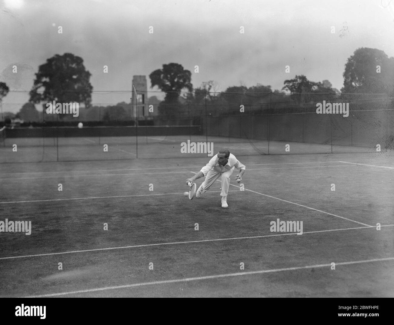 Tennis championships at Wimbledon . L A Godfree in play . 22 June 1925 Stock Photo