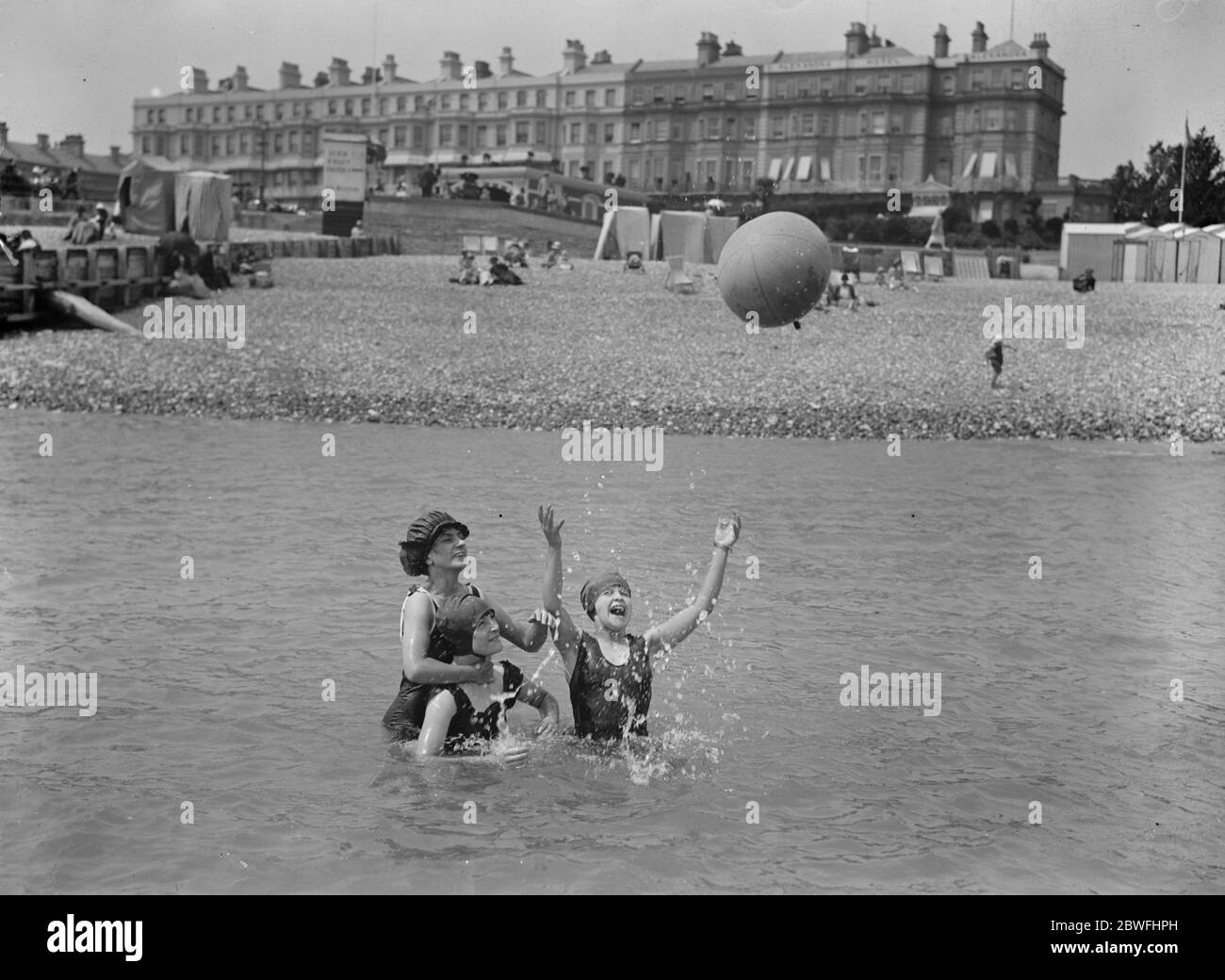 Bathing scenes at Eastbourne . 19 June 1925 Stock Photo