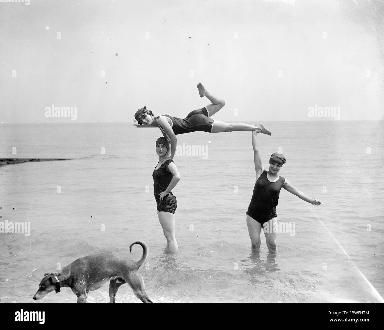Bathing scenes at Eastbourne . 19 June 1925 Stock Photo