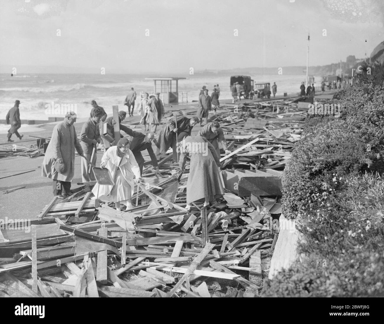 Gale havoc at Bournemouth . 17th September 1935 Stock Photo