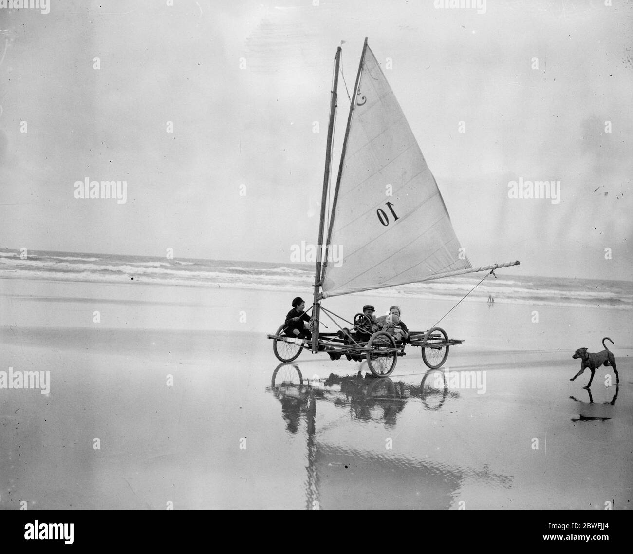 Sand Yachting at Ostend 20 August 1923 Stock Photo
