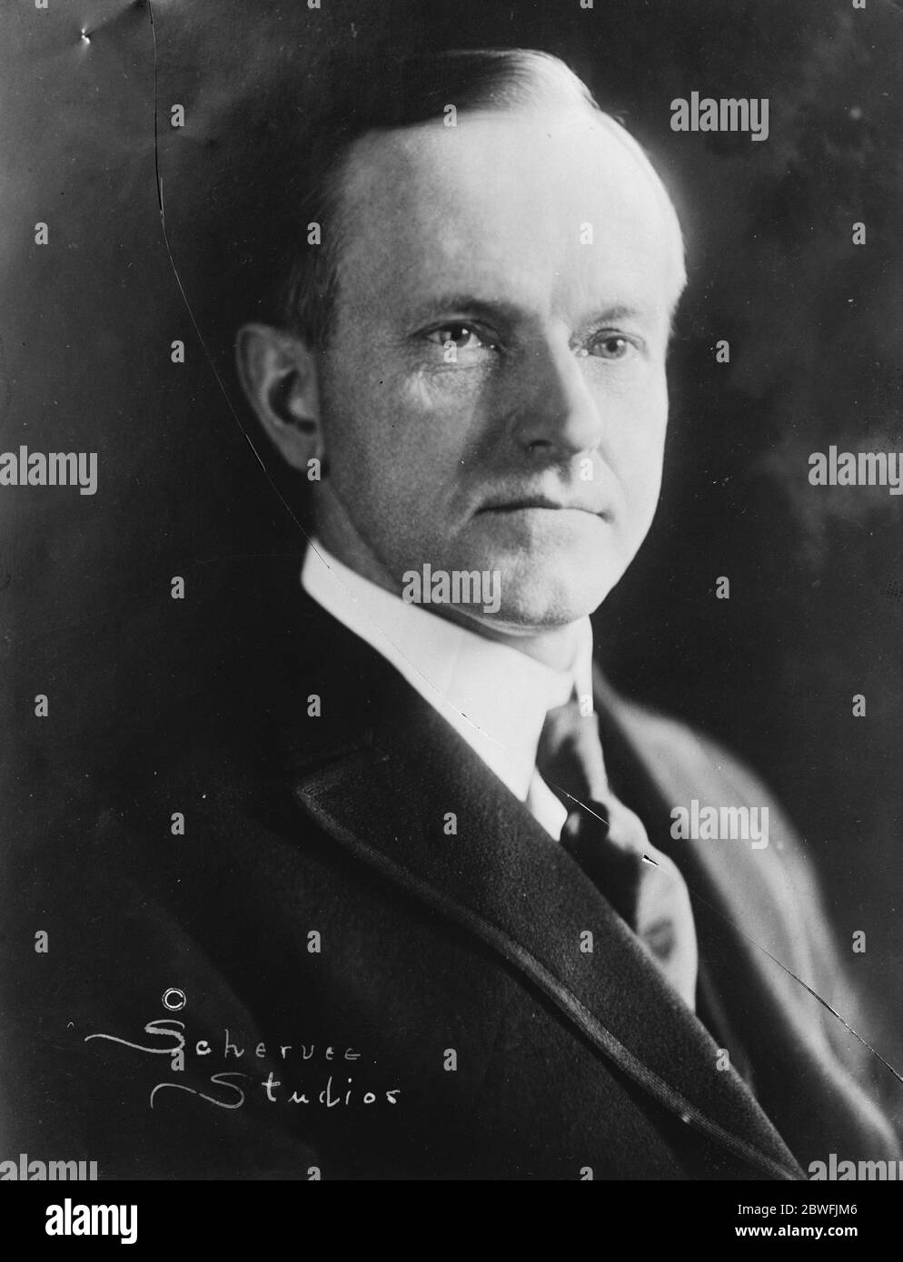 The New American President . By the death of Mr Harding , Mr Calvin Coolidge , the Vice President , automatically becomes President . Mr Calvin Coolidge . 3 August 1923 Stock Photo