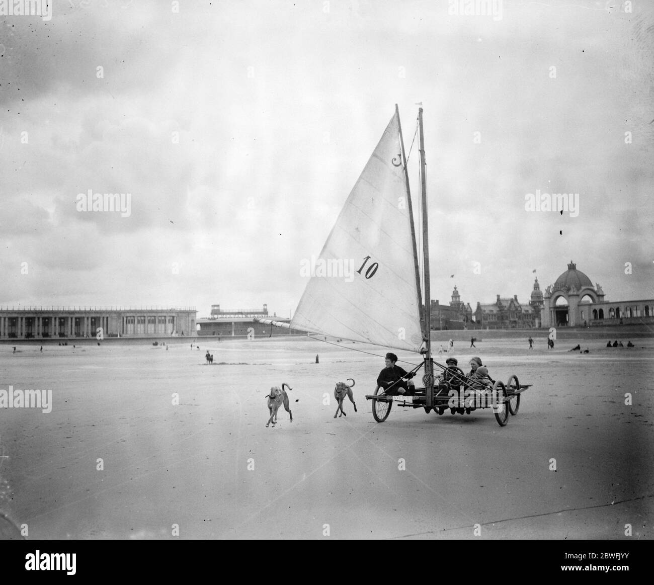 Sand Yachting at Ostend 20 August 1923 Stock Photo