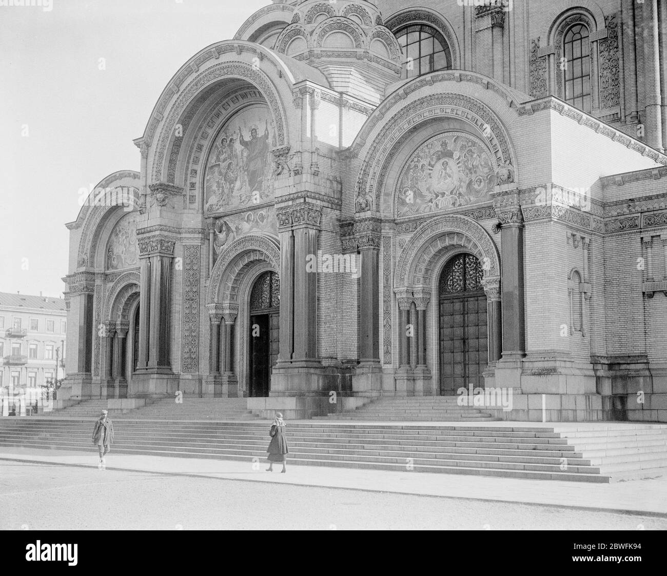 Warsaw Poland The main entrance to the Russian Church at Warsaw showing a highly decorative front 25 October 1921 Stock Photo