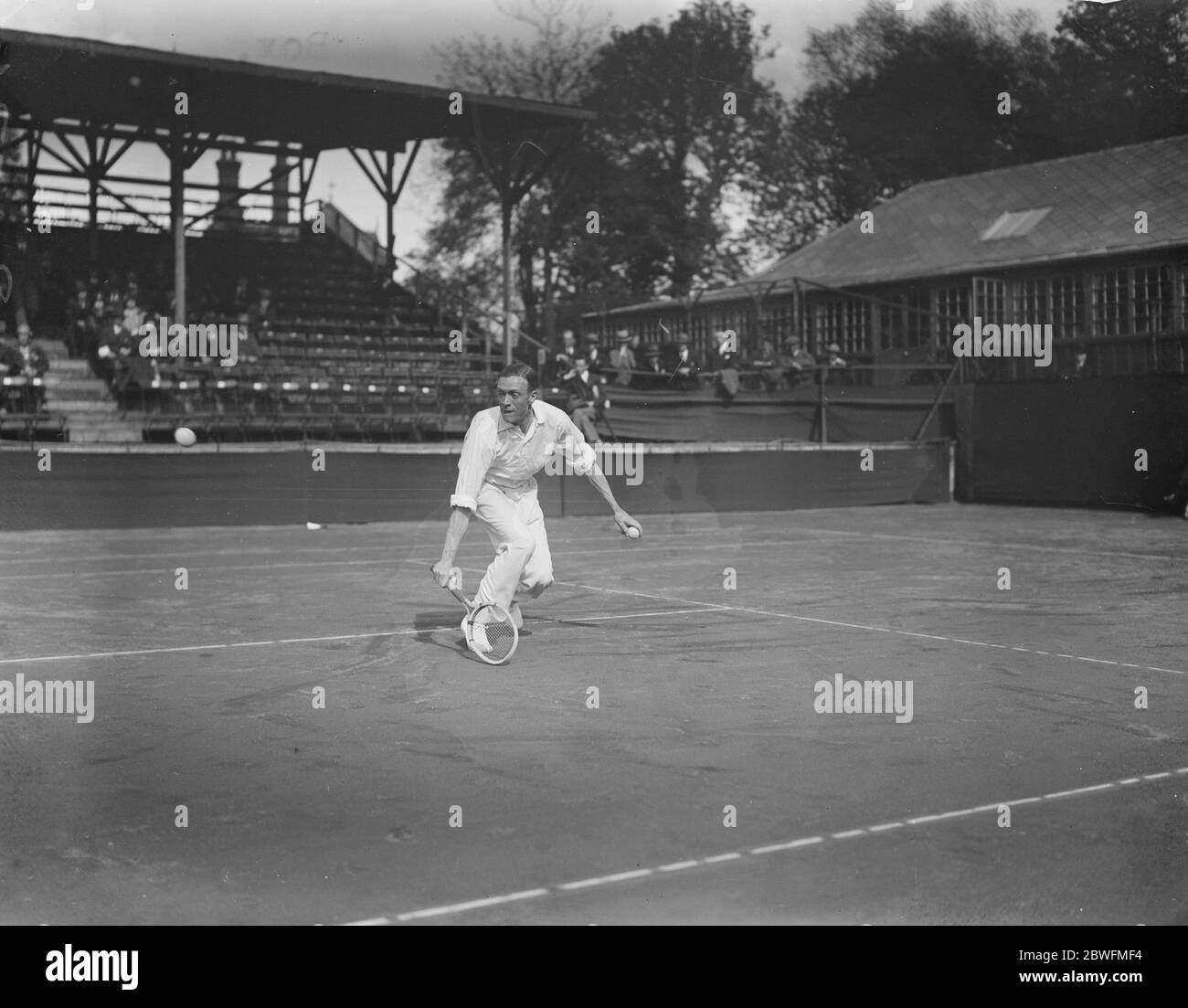 Davis cup tennis . South Africa versus Sweden at the Melbury lawn tennis club , Kensington . Sherwell ( South Africa ) in play . 31 May 1926 Stock Photo