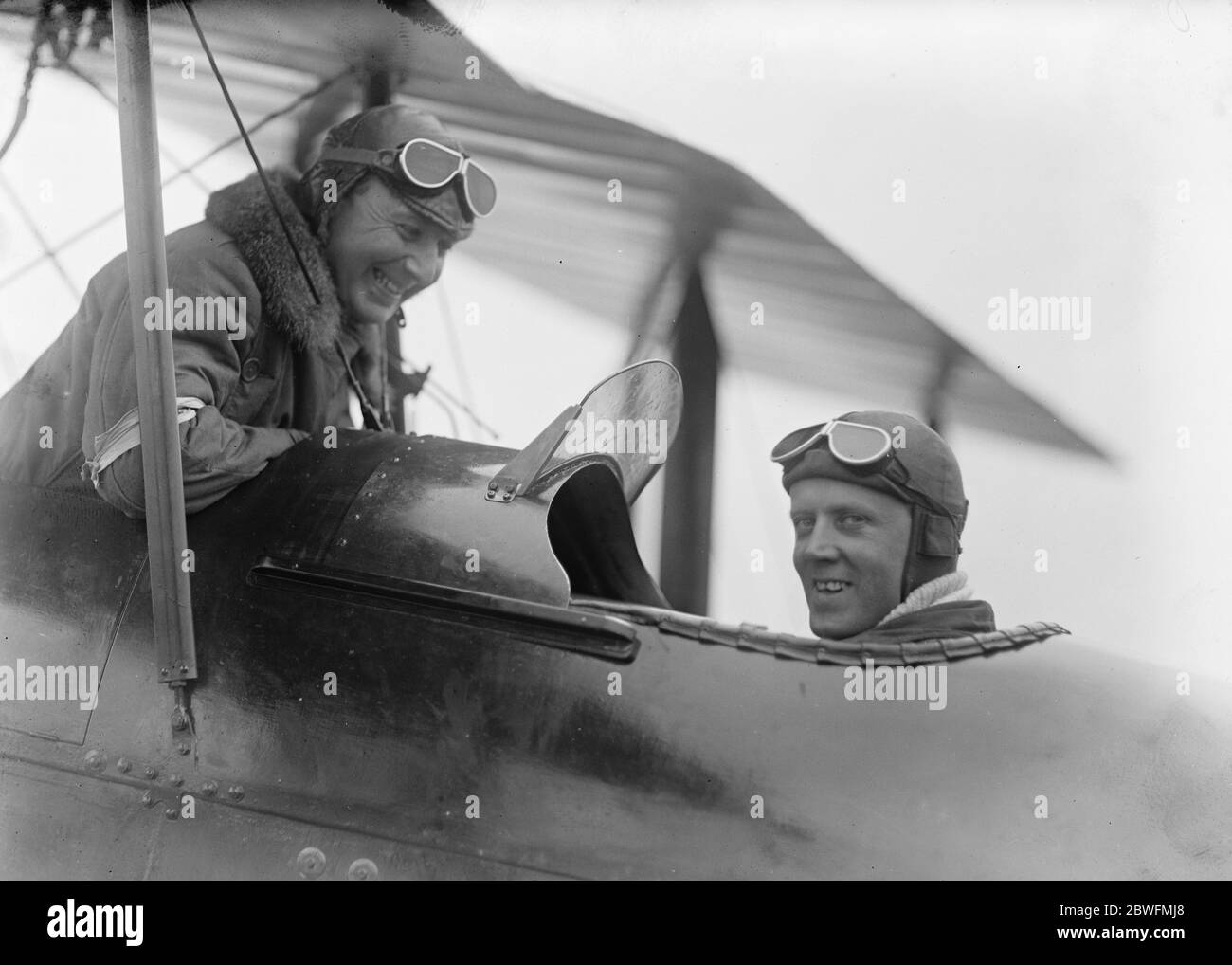 Aviators J G Weir on left Master of Semphill on right Stock Photo