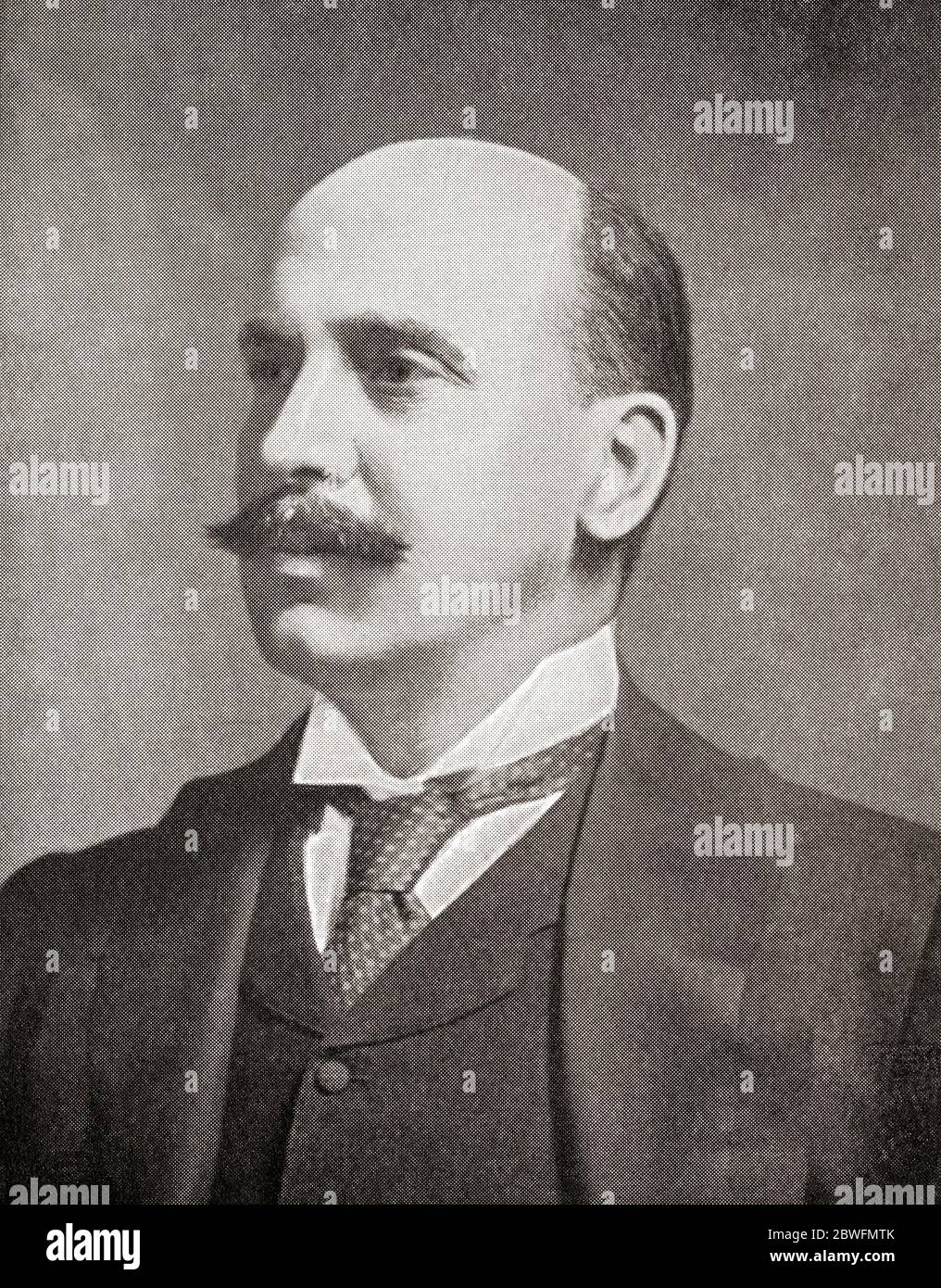 Weetman Dickinson Pearson, 1st Viscount Cowdray, 1856 1927, aka Sir Weetman Pearson, and Lord Cowdray. British engineer, oil industrialist, benefactor and Liberal politician.  From The Business Encyclopaedia and Legal Adviser, published 1907. Stock Photo