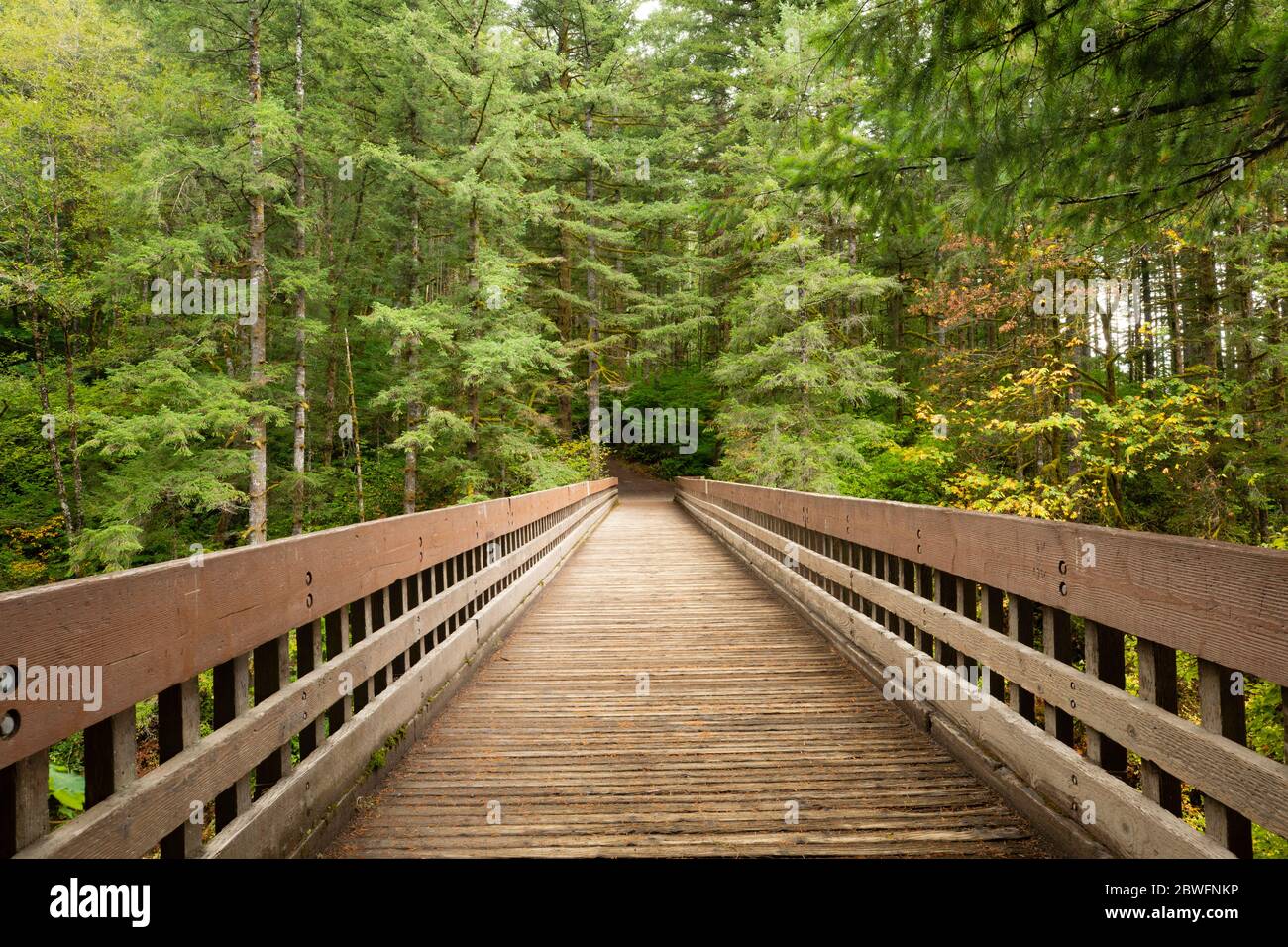 Wooden bridge in Portland, Oregon, USA Stock Photo