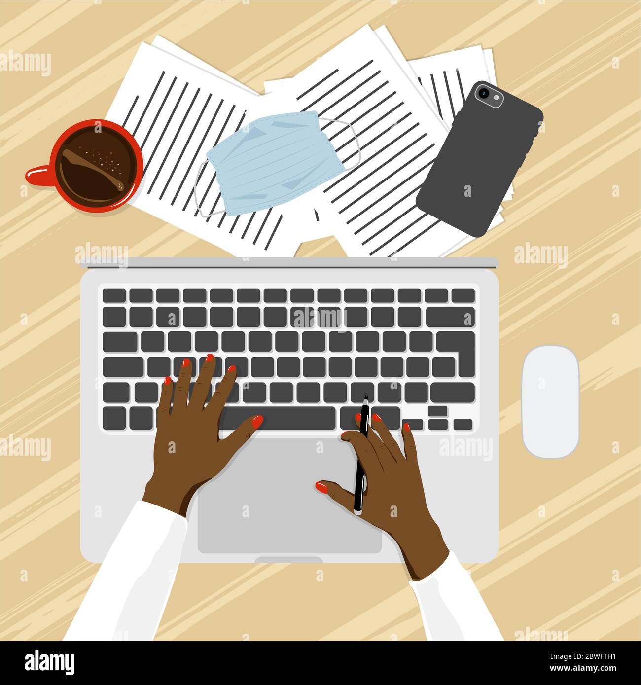 Distance work and education Stock Vector
