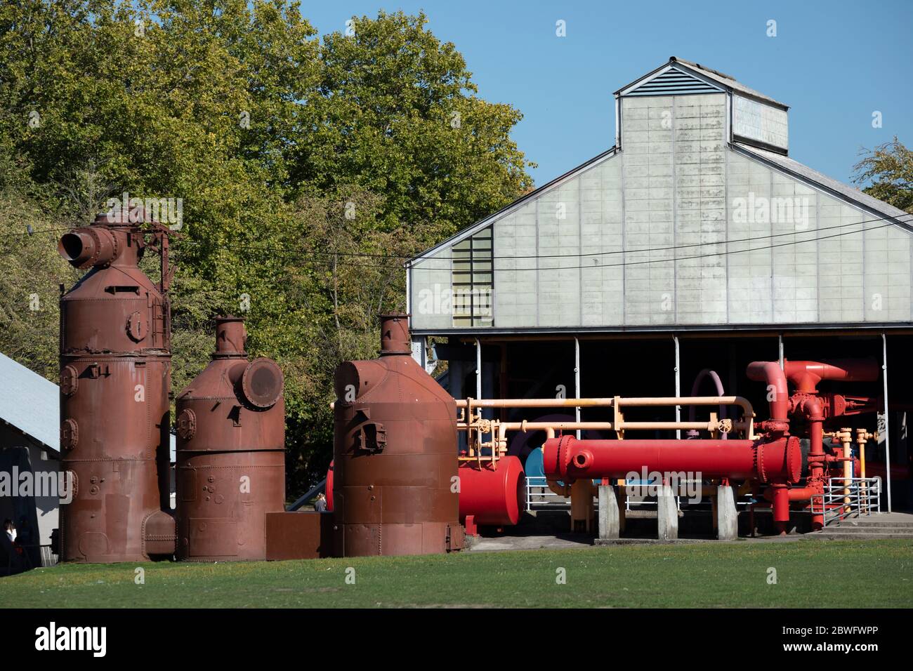 Metal silos in Gas Works Park, Seattle, Washington, USA Stock Photo