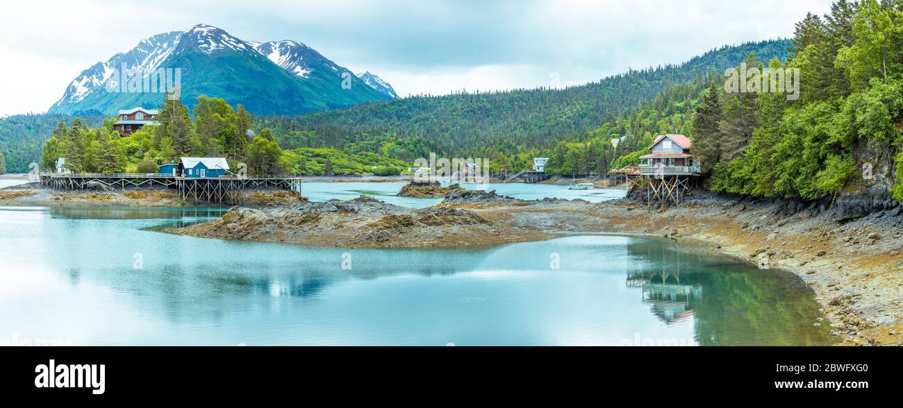 Scenic landscape of Halibut Cove, Alaska, USA Stock Photo Alamy