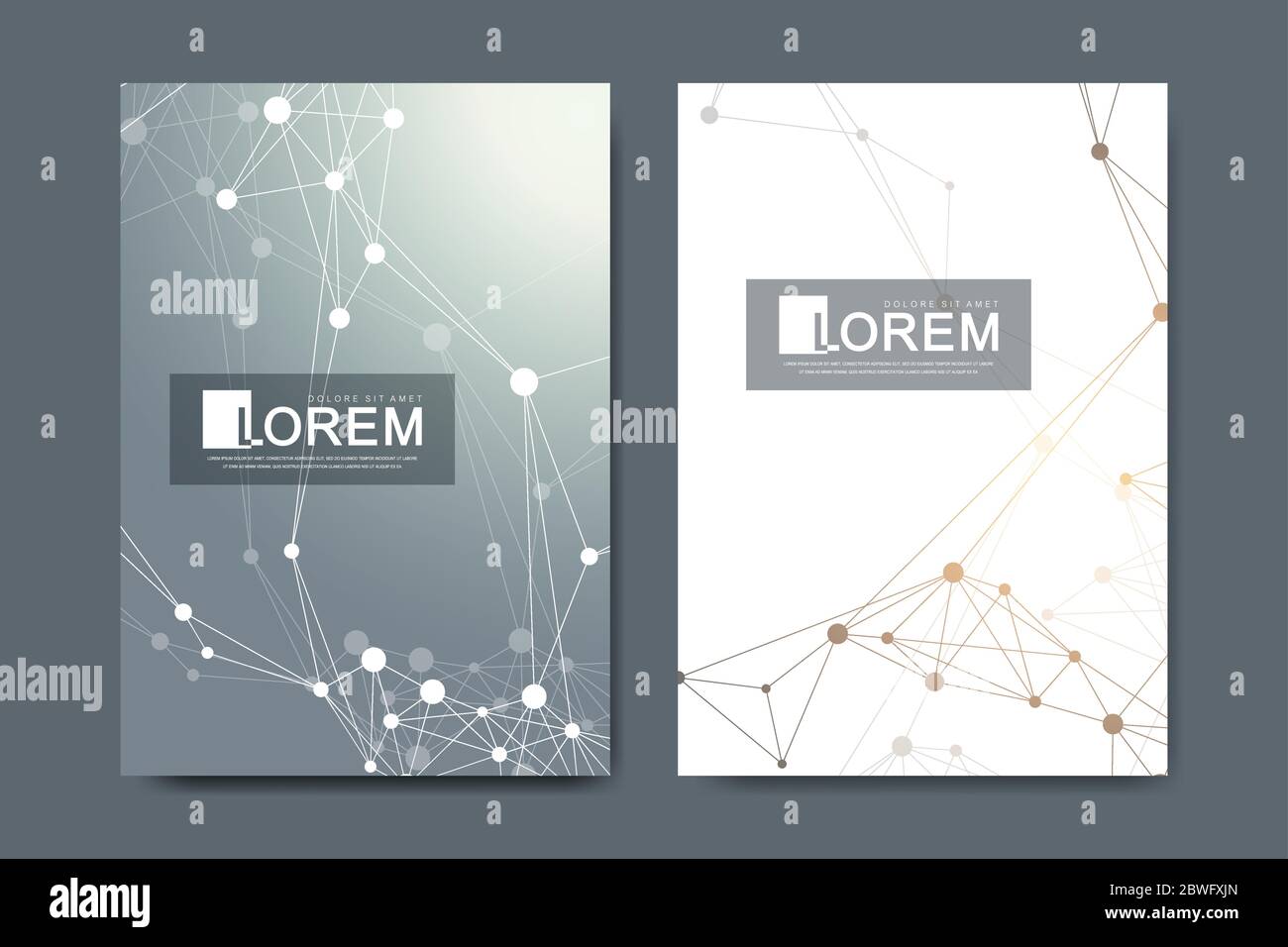 Modern vector template for brochure, Leaflet, flyer, advert, cover, catalog, magazine or annual report. Business, science, medical design. Scientific Stock Vector