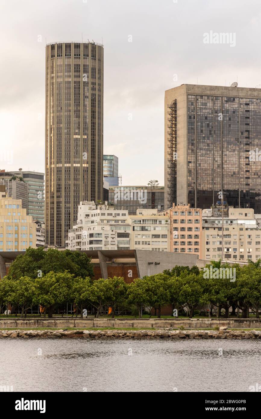 High Rise Buildings In Rio Beautiful sunset view to high buildings in the downtown area of Rio de ...