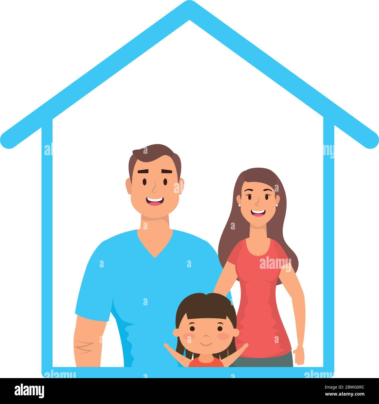 Father mother and daughter inside house vector design Stock Vector Image & Art Alamy
