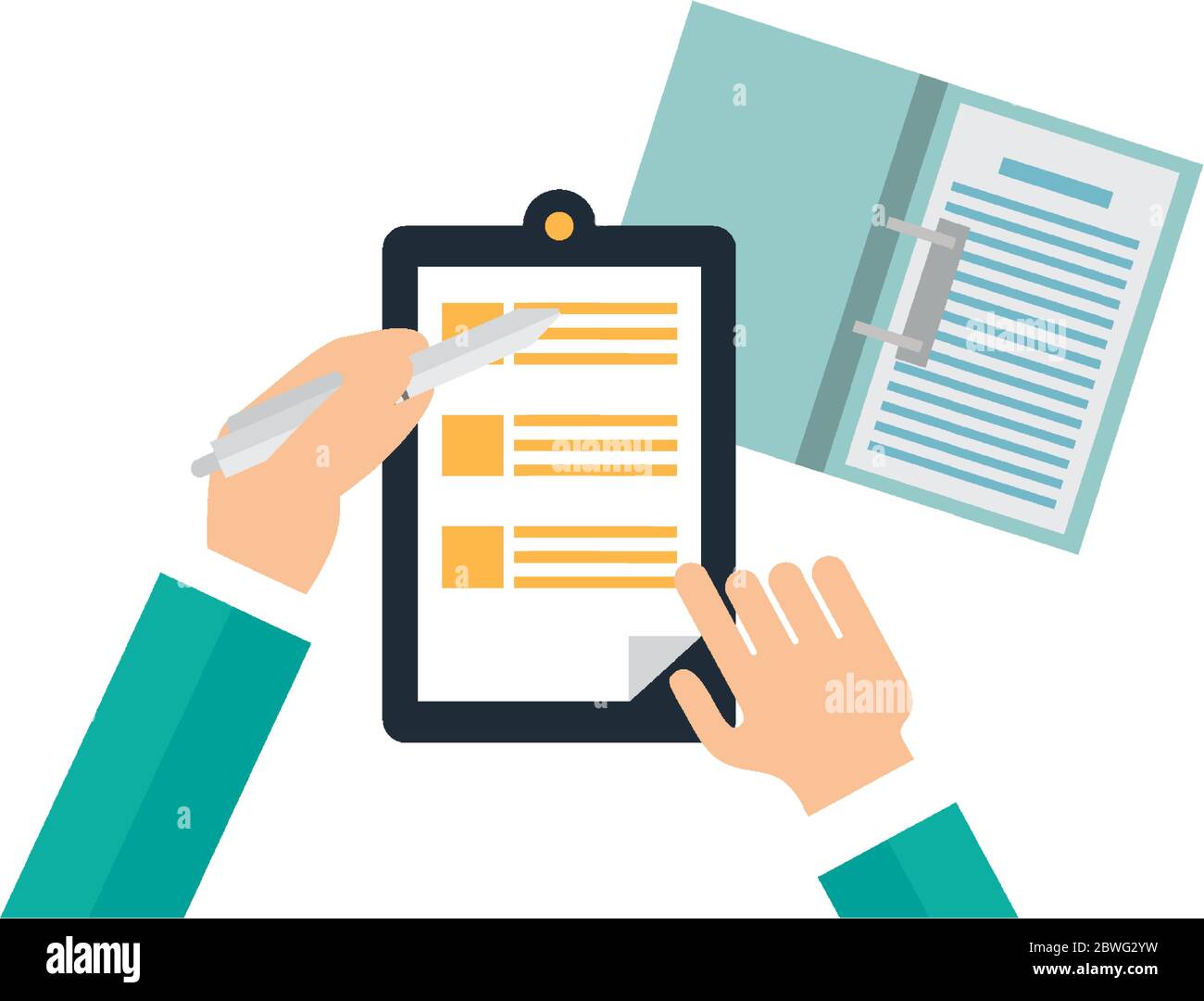 Hands holding document vector design Stock Vector Image & Art - Alamy