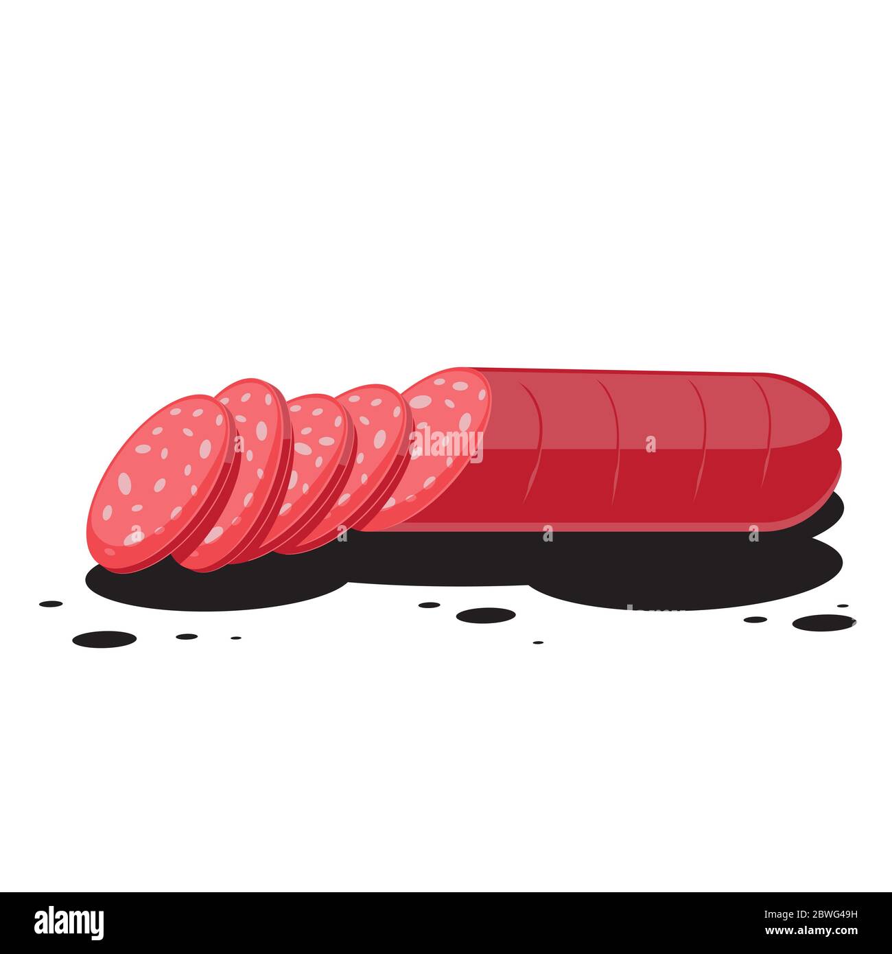 Beef sausage icon on a white isolated background. Vector image Stock Vector
