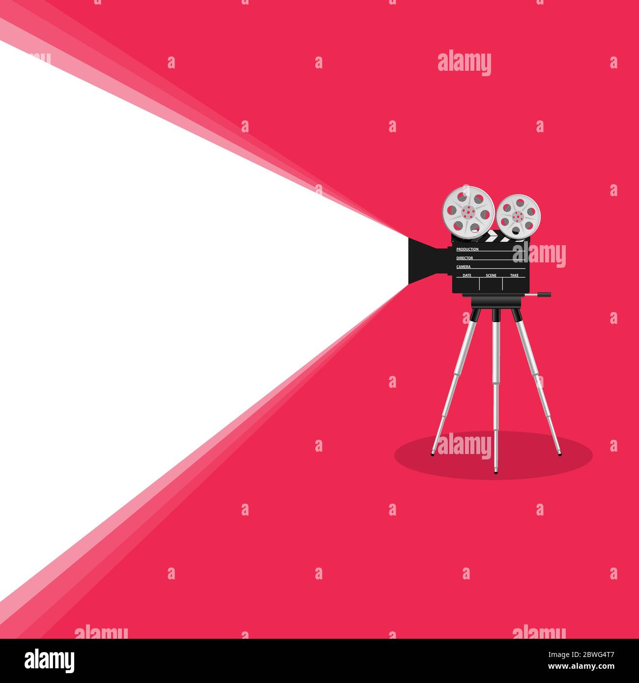 camera old movie art illustration on pink background Stock Vector Image ...