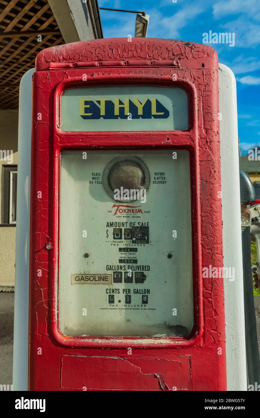Wippel Station, a restored gas station in Ellensburg, Washington, USA