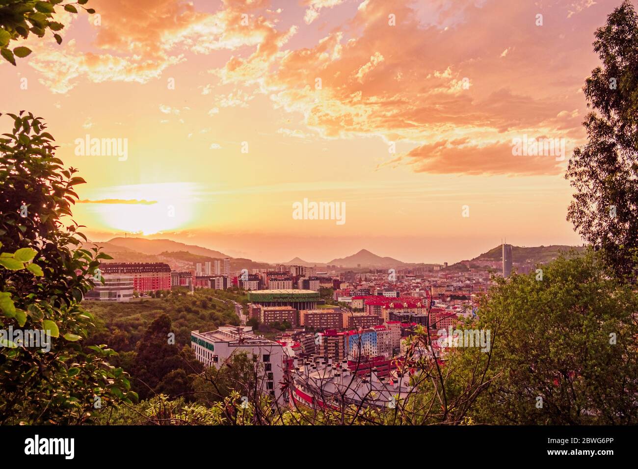Sunset in the city of Bilbao in the Basque Country,Spain Stock Photo - Alamy