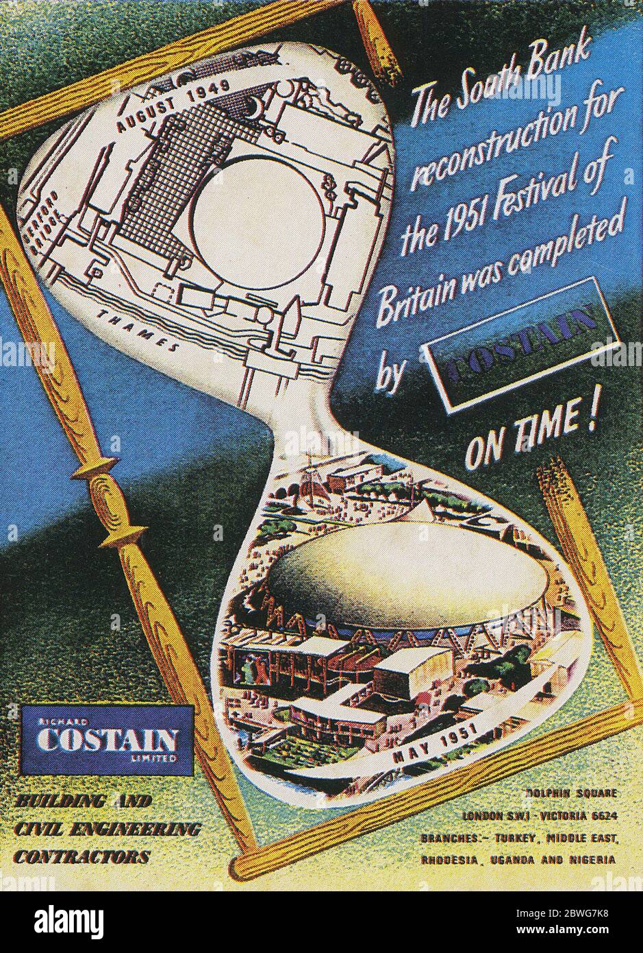 Costain poster,Festival of Britain 1951 Stock Photo